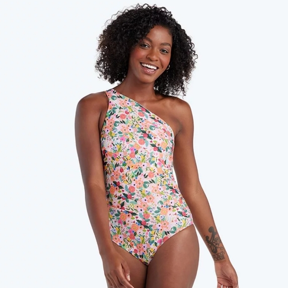 Summersalt X Rifle Paper Co Sidestroke Floral Garden Party One Piece Swimsuit - Picture 1 of 11